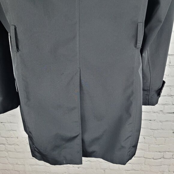 Calvin Klein Black Double Breasted Buttoned Rain Coat Jacket Peacoat Large L - Picture 13 of 16